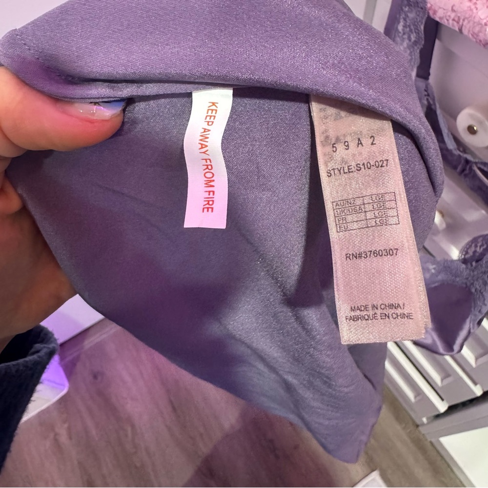 STELLA MCCARTNEY x GOSSIP GIRL Silk Lace Trim Peekaboo Lilac Lavender Slip Dress - Picture 9 of 12